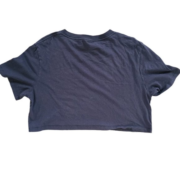 Insight Cut Off T-Shirt World Not An Empire Distressed Black Tee Women's Size L - Picture 2 of 4